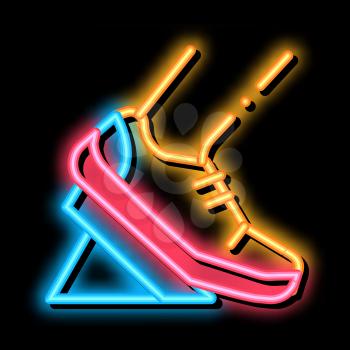 Pads Running from Low Start neon light sign vector. Glowing bright icon Pads Running from Low Start sign. transparent symbol illustration