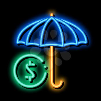 Umbrella with Color Sectors neon light sign vector. Glowing bright icon Umbrella with Color Sectors sign. transparent symbol illustration