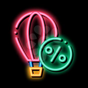 Travel Air Balloon neon light sign vector. Glowing bright icon Travel Air Balloon sign. transparent symbol illustration