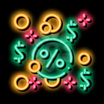 Interest-Free Loans neon light sign vector. Glowing bright icon Interest-Free Loans sign. transparent symbol illustration