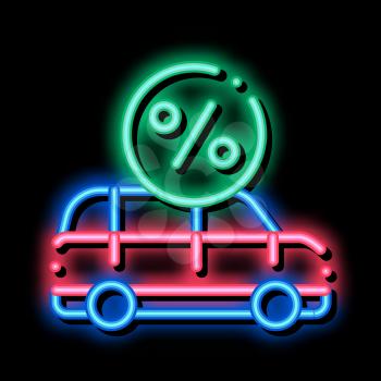 Car Credit Loan neon light sign vector. Glowing bright icon Car Credit Loan sign. transparent symbol illustration