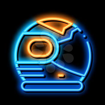 Spaceman Helmet Mask neon light sign vector. Glowing bright icon Spaceman Helmet Mask sign. transparent symbol illustration