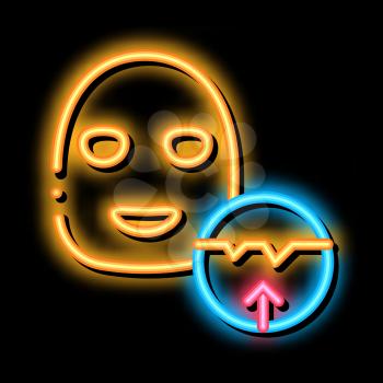 Wrinkle Smoothing Mask neon light sign vector. Glowing bright icon Wrinkle Smoothing Mask sign. transparent symbol illustration