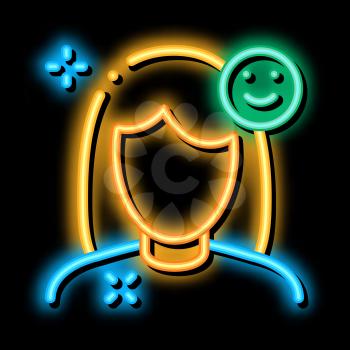 Girl Shine Clean Face neon light sign vector. Glowing bright icon Girl Shine Clean Face sign. transparent symbol illustration