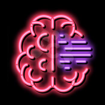 Brain Mental Health neon light sign vector. Glowing bright icon Brain Mental Health sign. transparent symbol illustration