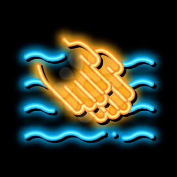 Hands Washing In Water neon light sign vector. Glowing bright icon Hands Washing In Water sign. transparent symbol illustration