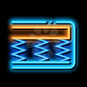 Mattress Springs Foam neon light sign vector. Glowing bright icon Mattress Springs Foam sign. transparent symbol illustration