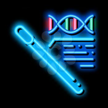 Cotton Swab Dna Molecule neon light sign vector. Glowing bright icon Cotton Swab Dna Molecule sign. transparent symbol illustration