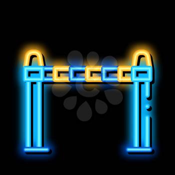 Police Enclosure neon light sign vector. Glowing bright icon Police Enclosure sign. transparent symbol illustration