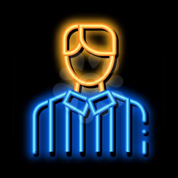 Football Arbitrator neon light sign vector. Glowing bright icon Football Arbitrator sign. transparent symbol illustration