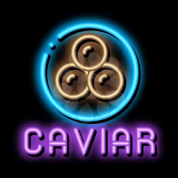 Caviar Seafood neon light sign vector. Glowing bright icon Caviar Seafood sign. transparent symbol illustration