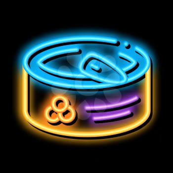 Caviar In Tin neon light sign vector. Glowing bright icon Caviar In Tin sign. transparent symbol illustration