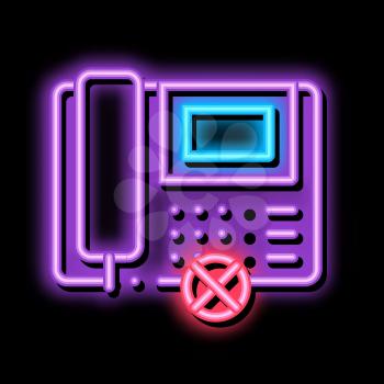 Broken Telephone neon light sign vector. Glowing bright icon Broken Telephone sign. transparent symbol illustration