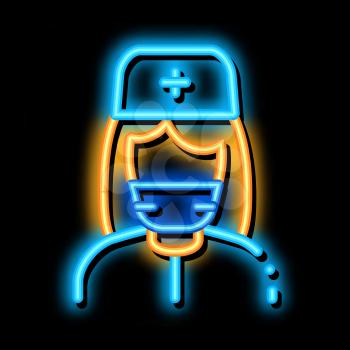 Nurse Paramedic neon light sign vector. Glowing bright icon Nurse Paramedic sign. transparent symbol illustration