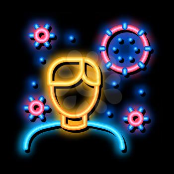 Human Microbe neon light sign vector. Glowing bright icon Human Microbe sign. transparent symbol illustration