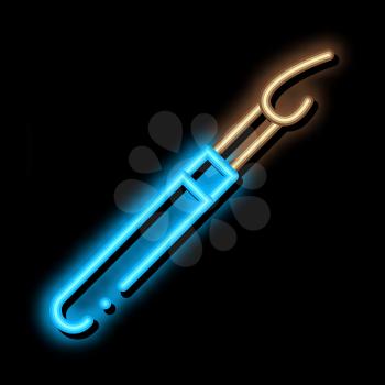 Sewing Knife neon light sign vector. Glowing bright icon Sewing Knife sign. transparent symbol illustration