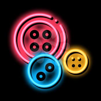 Sewing Buttons neon light sign vector. Glowing bright icon Sewing Buttons sign. transparent symbol illustration