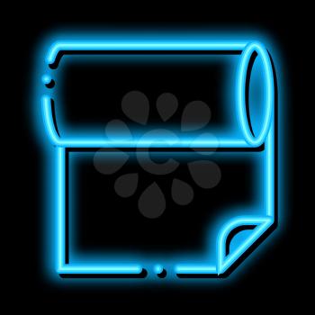Fabric Roll neon light sign vector. Glowing bright icon Fabric Roll sign. transparent symbol illustration