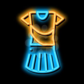 Woman Tennis Suit neon light sign vector. Glowing bright icon Woman Tennis Suit sign. transparent symbol illustration