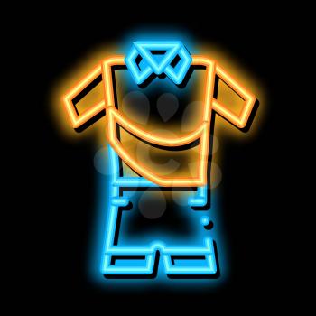 Man Sport Suit neon light sign vector. Glowing bright icon Man Sport Suit sign. transparent symbol illustration