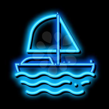Yacht Boat neon light sign vector. Glowing bright icon Yacht Boat sign. transparent symbol illustration