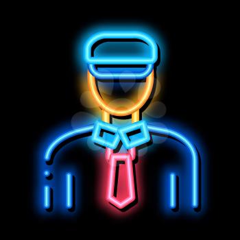 Ship Captain neon light sign vector. Glowing bright icon Ship Captain sign. transparent symbol illustration