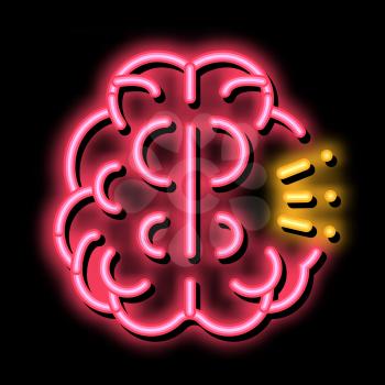 Human Brain neon light sign vector. Glowing bright icon Human Brain sign. transparent symbol illustration