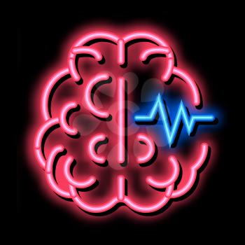 Brain Impulse neon light sign vector. Glowing bright icon Brain Impulse sign. transparent symbol illustration