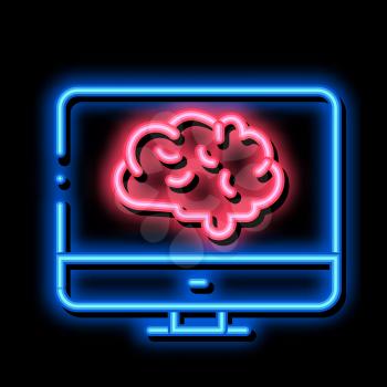 Brain On Display neon light sign vector. Glowing bright icon Brain On Display sign. transparent symbol illustration