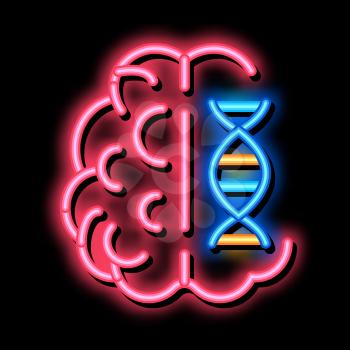 Brain Molecule neon light sign vector. Glowing bright icon Brain Molecule sign. transparent symbol illustration