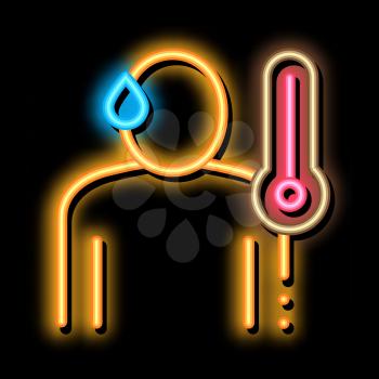 Body Temperature neon light sign vector. Glowing bright icon Body Temperature sign. transparent symbol illustration