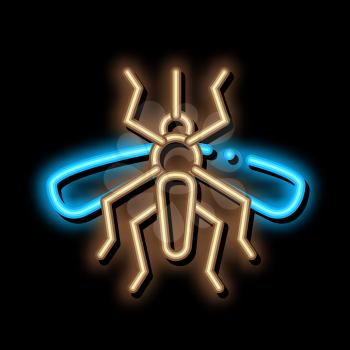 Mosquito Insect neon light sign vector. Glowing bright icon Mosquito Insect sign. transparent symbol illustration