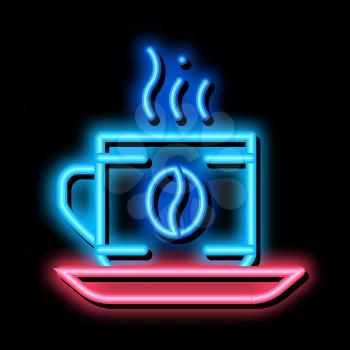Coffee Cup Drink neon light sign vector. Glowing bright icon Coffee Cup Drink sign. transparent symbol illustration