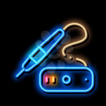 Hair Extent Tool neon light sign vector. Glowing bright icon Hair Extent Tool sign. transparent symbol illustration