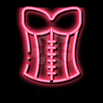 Corset Underwear neon light sign vector. Glowing bright icon Corset Underwear sign. transparent symbol illustration