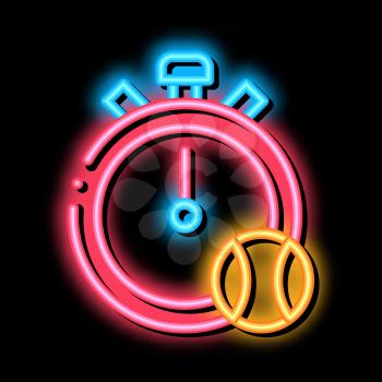 Stopwatch Ball neon light sign vector. Glowing bright icon Stopwatch Ball isometric sign. transparent symbol illustration