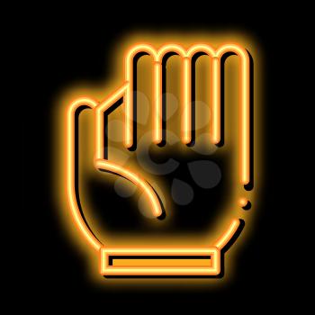 Baseball Glove neon light sign vector. Glowing bright icon Baseball Glove isometric sign. transparent symbol illustration