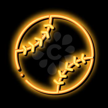 Baseball Ball neon light sign vector. Glowing bright icon Baseball Ball isometric sign. transparent symbol illustration