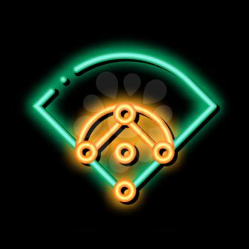 Baseball Field neon light sign vector. Glowing bright icon Baseball Field isometric sign. transparent symbol illustration
