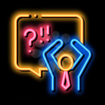 Outraged Human neon light sign vector. Glowing bright icon Outraged Human isometric sign. transparent symbol illustration