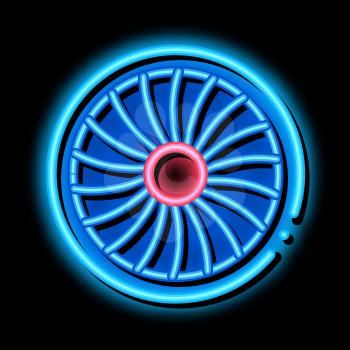 Turbine Engine neon light sign vector. Glowing bright icon Turbine Engine sign. transparent symbol illustration
