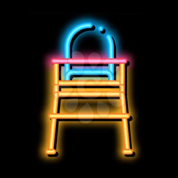 Chair For Feeding neon light sign vector. Glowing bright icon Chair For Feeding sign. transparent symbol illustration