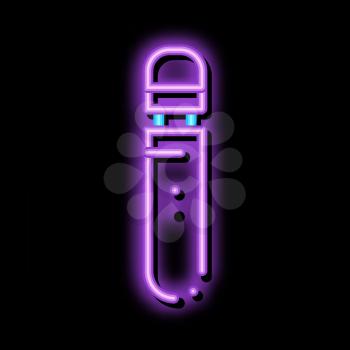 Vibrator Sex Toy neon light sign vector. Glowing bright icon Vibrator Sex Toy sign. transparent symbol illustration
