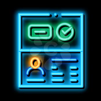 Passport Access neon light sign vector. Glowing bright icon Passport Access sign. transparent symbol illustration
