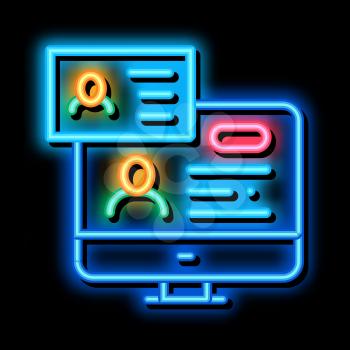 Check Document neon light sign vector. Glowing bright icon Check Document sign. transparent symbol illustration