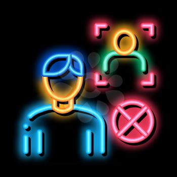 Fake Man Identity neon light sign vector. Glowing bright icon Fake Man Identity sign. transparent symbol illustration