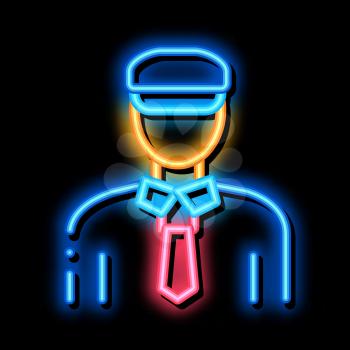 Custom Police Man neon light sign vector. Glowing bright icon Custom Police Man sign. transparent symbol illustration