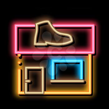 Shoe Repair Build neon light sign vector. Glowing bright icon Shoe Repair Build sign. transparent symbol illustration