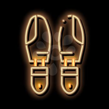 Shoe Sole Detail neon light sign vector. Glowing bright icon Shoe Sole Detail sign. transparent symbol illustration