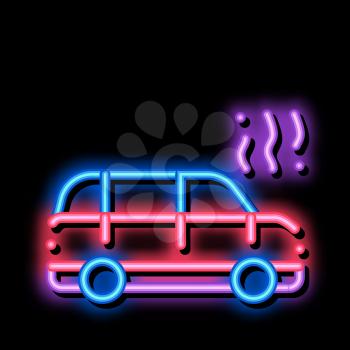 Smoking Car neon light sign vector. Glowing bright icon Smoking Car sign. transparent symbol illustration